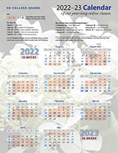 Annual calendar of online classes - BOTTOM