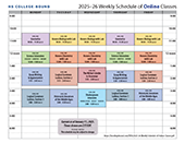 Weekly schedule of online classes - BOTTOM